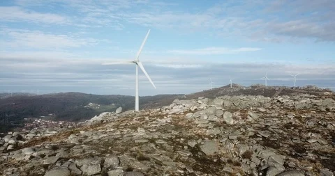 Wind energy turbines Stock Footage 100322037