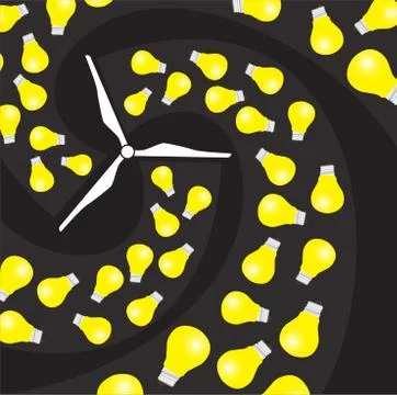 Wind energy, Wind Generators. Stock Illustration