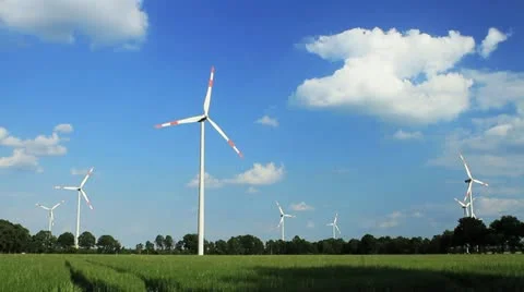 Wind energy / wind power / wind turbine Stock Footage 11900962