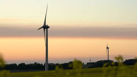 Wind energy ,wind power , wind turbine Video stock 85388005