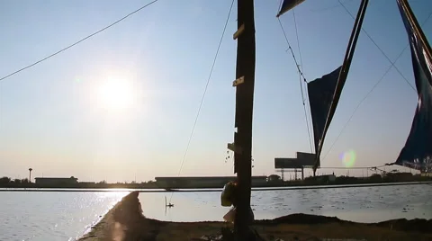 Wind energy windmill at sunset Stock Footage 65464617