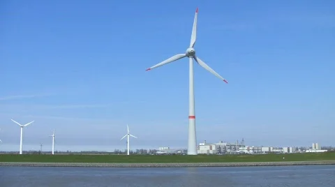 Wind engines (Emden, Germany) Stock Footage 706162