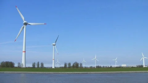 Wind engines (Emden, Germany) Stock Footage 706164