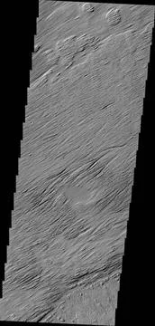 The wind eroded surface in this image from NASA s 2001 Mars Odyssey spacec... Stock Photos