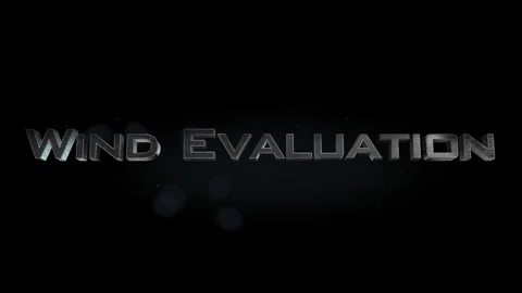 Wind Evaluation title metal text on black alpha channel background Stock Footage 296227567