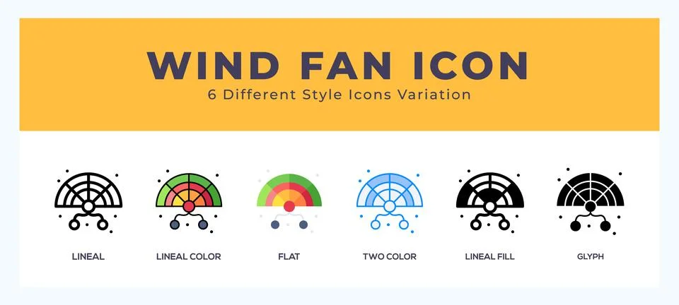 Wind fan vector icons designed. icon symbol set. Stock Illustration