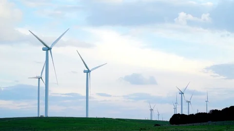 Wind farm, 1 of 5 Stockbeeldmateriaal 76259429