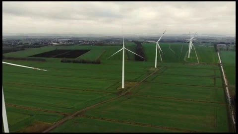 Wind farm from above Stock Footage 145344082