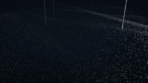 Wind farm access track upland moor monochrome white point cloud terrain survey Видео 343122175