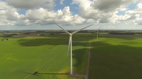 Wind Farm Aerial Stock Footage 46028689