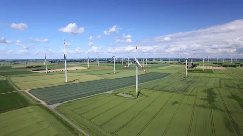 Wind Farm Aerial View Видео 64703533