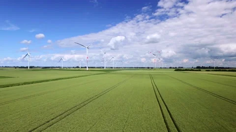 Wind Farm Aerial View Видео 64704978