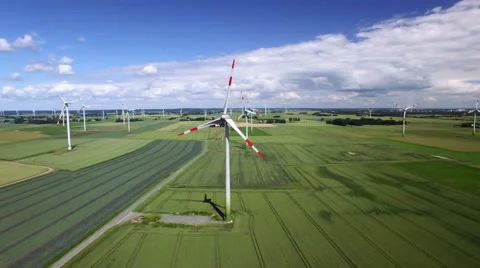 Wind Farm Aerial View Stock Footage 64705362