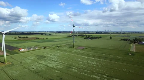 Wind Farm Aerial View Видео 64707064
