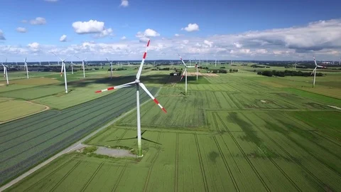 Wind Farm Aerial View 스톡 동영상 81431207