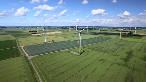 Wind Farm Aerial View 스톡 동영상 81432265