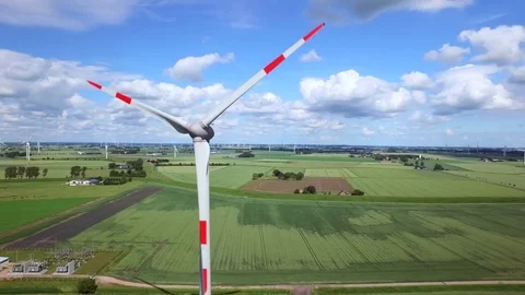 Wind Farm Aerial View Stock Footage 81437478