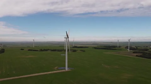 Wind Farm Afternoon Light  4 Stock Footage 142840164