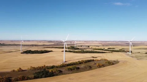 Wind Farm Afternoon Light Stock Footage 142840128