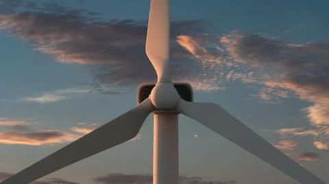 Wind farm against a dramatic cloudy sky Stock Illustration