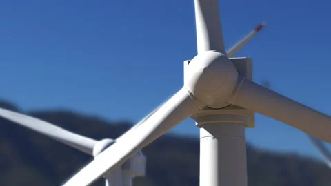 Wind farm against the sky, an animation on the theme of renewable electricity 스톡 동영상 201001542