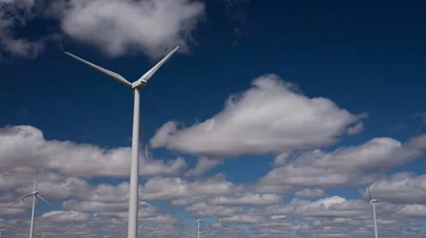 Wind farm and clouds time lapse.mp4 Stockbeeldmateriaal 49386132