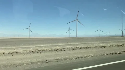 Wind Farm at Atamaca Desert Stock Footage 239947533