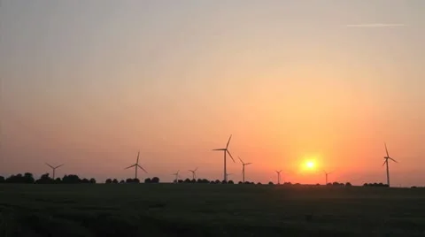 Wind farm, B 2 Stock Footage 11615383