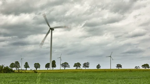 Wind farm on the Baltic Sea  Video stock 108960887