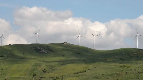 Wind farm in Central Sicily Stock-Footage 110907255