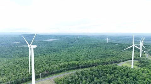 Wind farm circle 6-21-26.MP4 Stock Footage 339773908