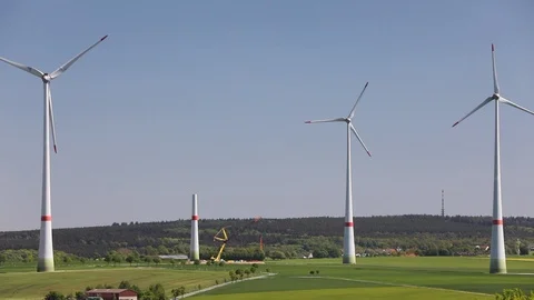 Wind farm in construction Stock Footage 91049028