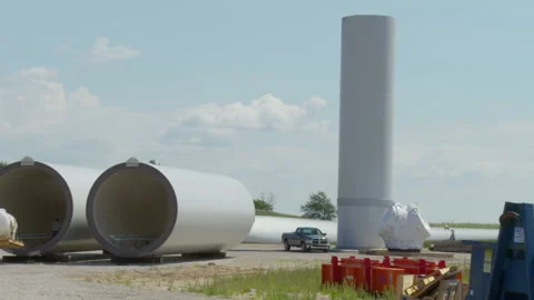Wind Farm Construction Wind Turbines 02 Stock Footage 164872532