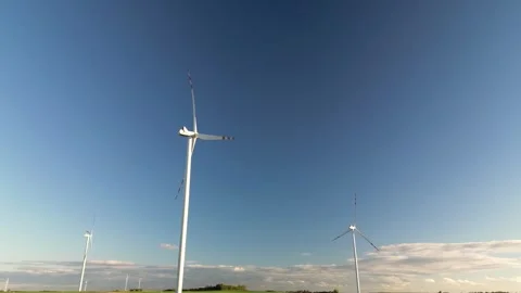Wind farm in the countryside Stock Footage 260552506