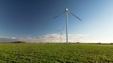 Wind farm in the countryside Stock Footage 260552983