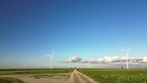 Wind farm in the countryside Stock Footage 260553808