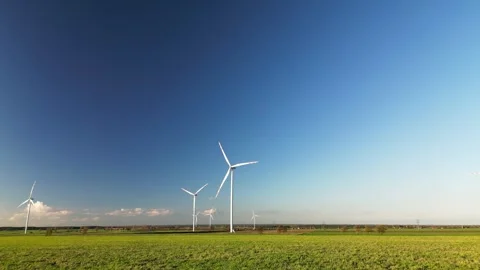 Wind farm in the countryside Stock Footage 260554180