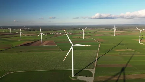 Wind farm in the countryside Stock Footage 260559789