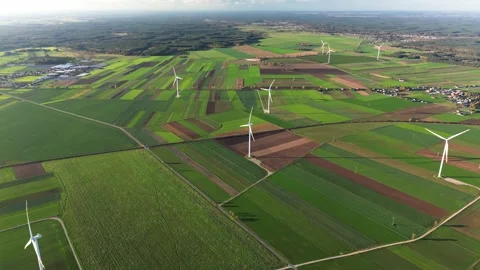 Wind farm in the countryside Stock Footage 260561038
