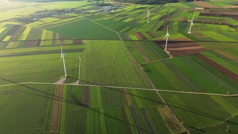 Wind farm in the countryside Stock Footage 260561371