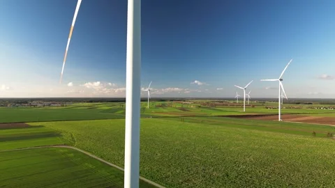 Wind farm in the countryside Stock Footage 260567991
