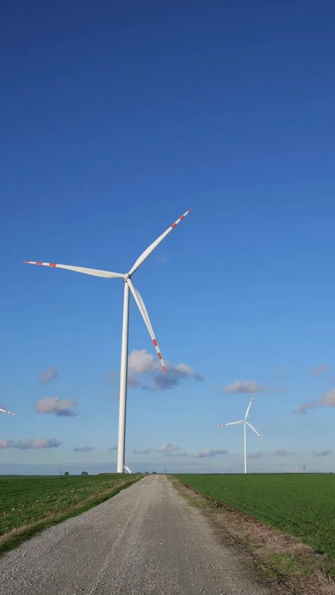Wind farm in the countryside Stock Footage 262852230
