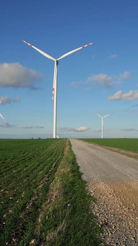 Wind farm in the countryside Stock Footage 262854168