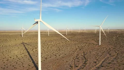 Wind Farm in Desert Stock Footage 274364826