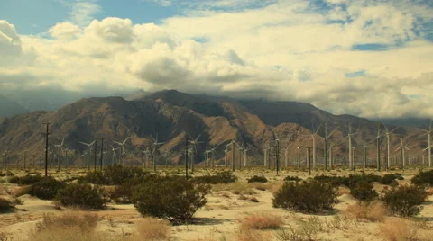 Wind Farm in Desert Time Lapse Stock Footage 63268079