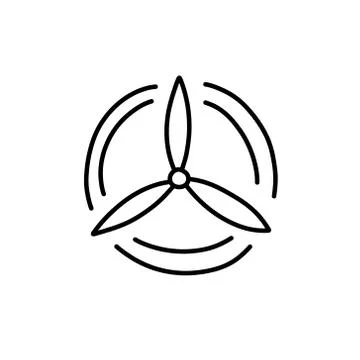 Wind farm doodle icon, vector line illustration Stock Illustration