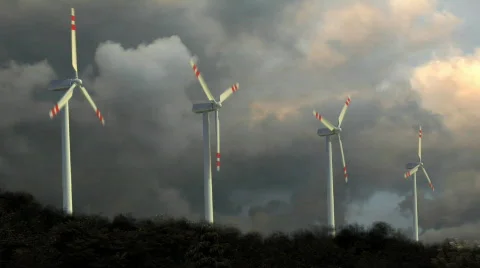 Wind farm on a dramatic sky background. 스톡 동영상 449736