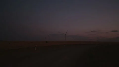 Wind farm at dusk Stock Footage 150323325