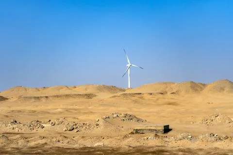 Wind farm in Egypt Stock Photos