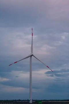 The wind farm in the evening Stock Photos